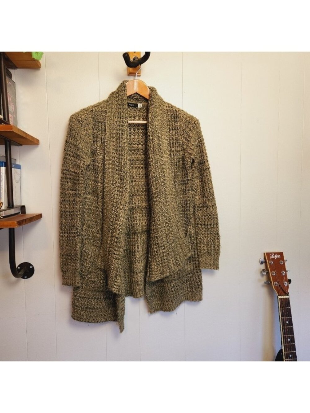 Urban Outfitters BDG Cozy Green Open Front Cardigan Sweater Boho Loungew…